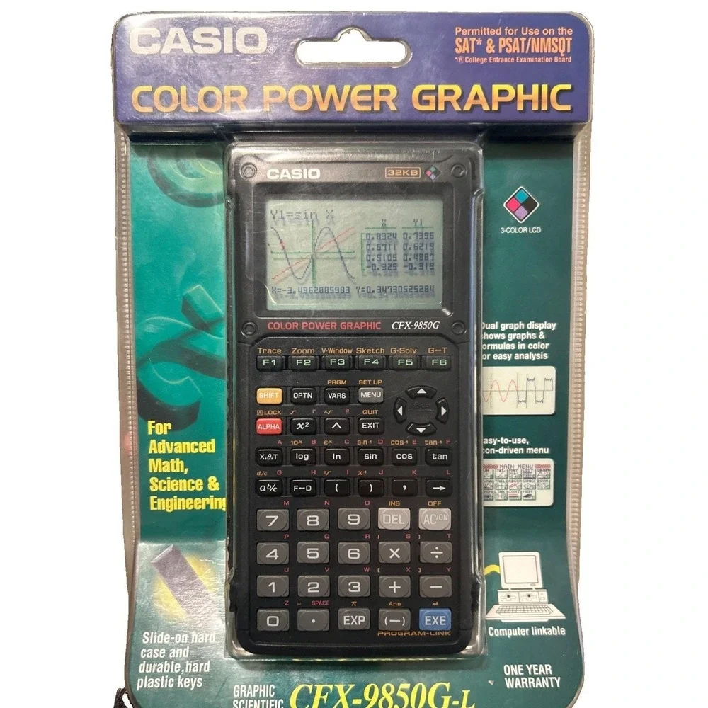 Casio CFX-9850G-L Plus Black Color Graphing Scientific Calculator New SEALED Sat
